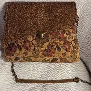 Floral Brown and Tan Women's cork Bag